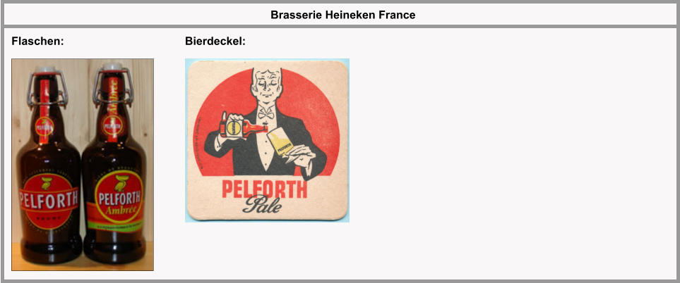 Brasserie Heineken France Flaschen: Bierdeckel: