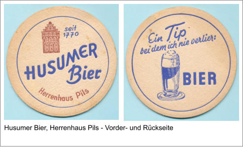 Husumer Bier, Herrenhaus Pils - Vorder- und Rückseite