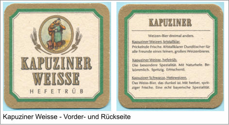 Kapuziner Weisse - Vorder- und Rückseite